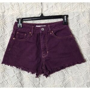 Pacsun Womens High Rise Cutoff Shorts Size 23‎ Purple Denim Beach Boho Western